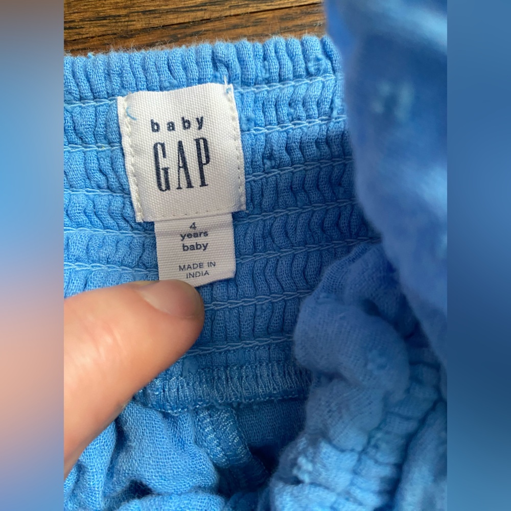 Baby GAP size 4 years toddler girl romper one piece ruffle sleeve shorts cotton - Picture 7 of 10